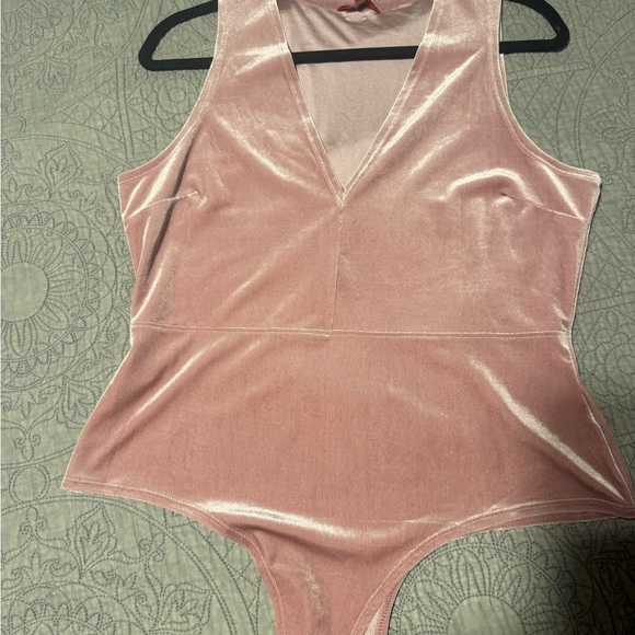 Guess Blush Velvet Bodysuit - Picture 1 of 8